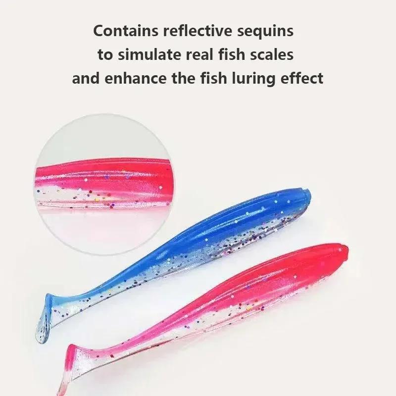 Leurre souple silicone 50 pièces pour brochet et perche, leurre vibrant avec tête plombée pour pêche hivernale