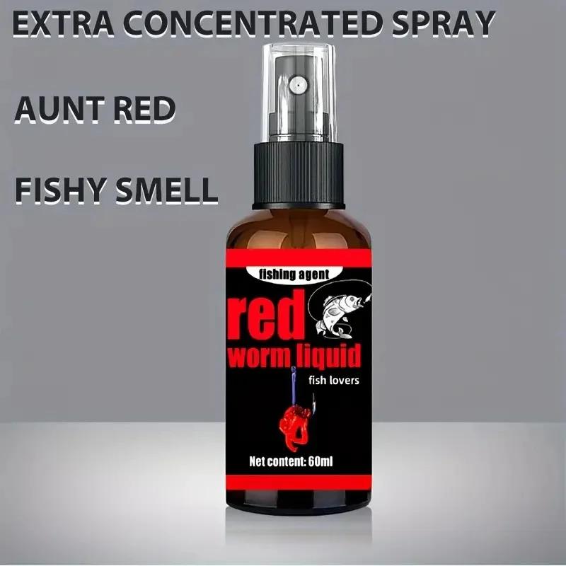 Spray appât puissant Red Worm - Attractant liquide longue durée - Pêche eau douce et mer