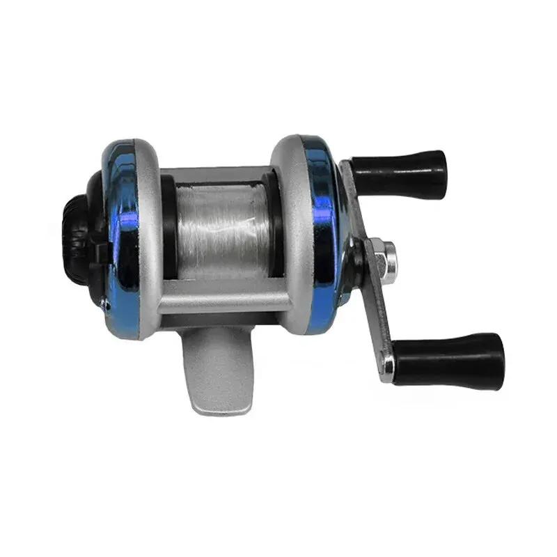 Moulinet mini hiver pêche glace 2024 double bascule métal corps principal avec ligne