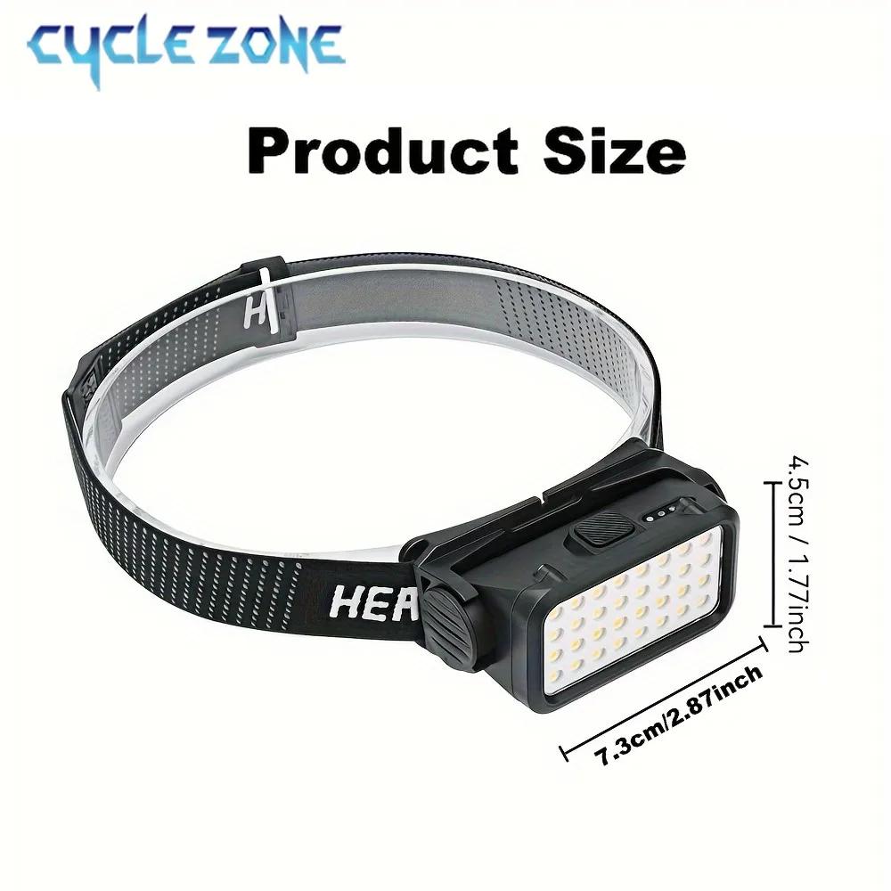 Frontale rechargeable 32 LED 5 modes ajustable pour pêche randonnée - éclairage portable aventure
