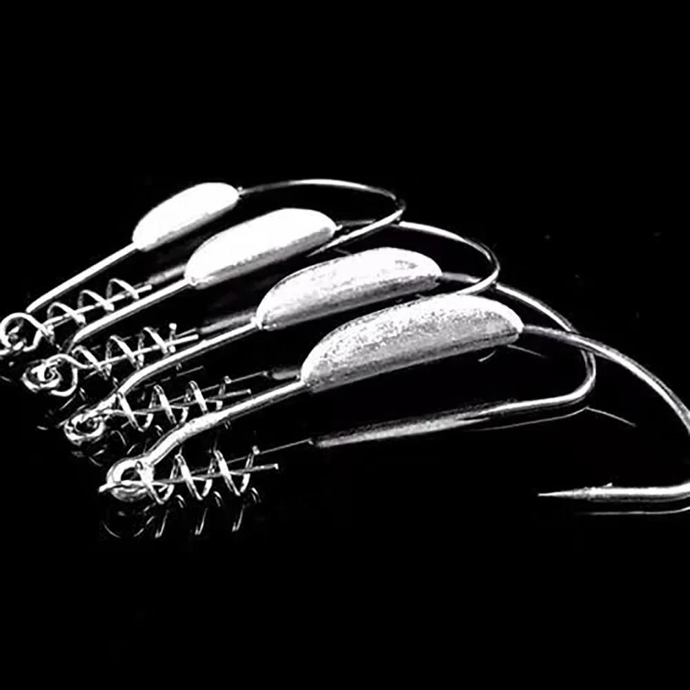Hameçon Jig Crank GOBAIT 10PCS 2g-7g avec ressort pour leurres souples Texas Rigs pêche carnassiers