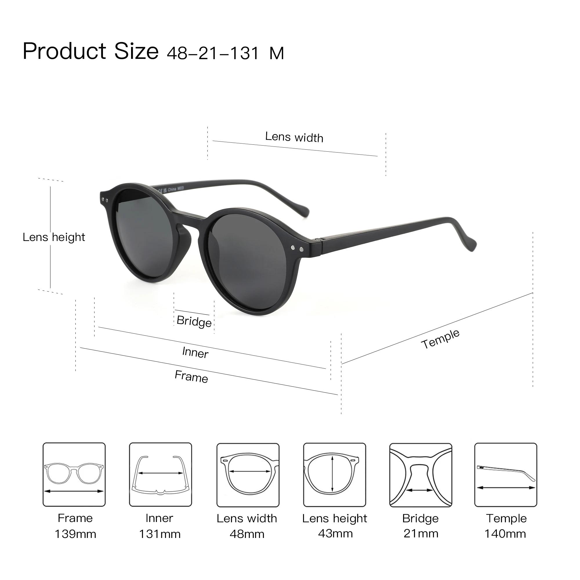 Lunettes de soleil polarisées rétro ZENOTTIC 2024 - Monture ronde pêche UV400 vintage