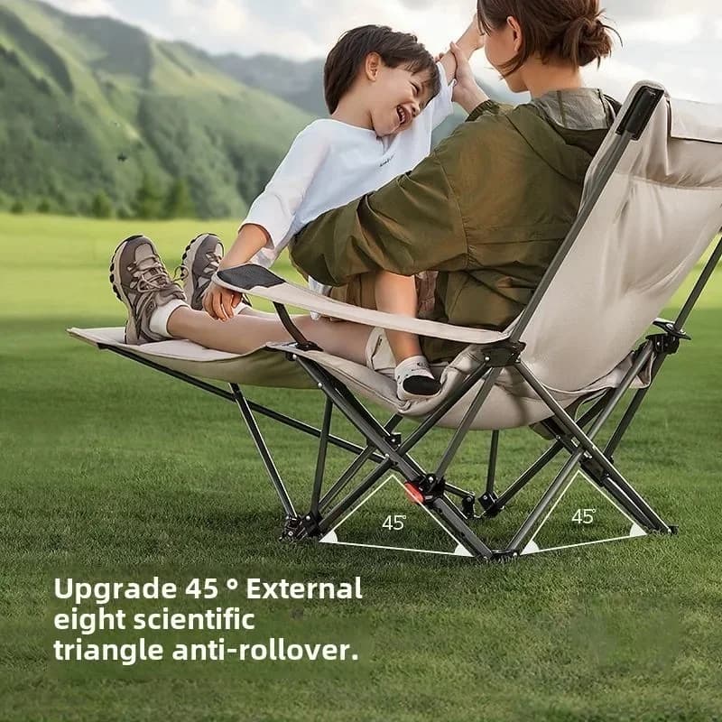 Fauteuil camping pliant inclinable avec siège rembourré coton réglable pour pêche plage voyage extérieur