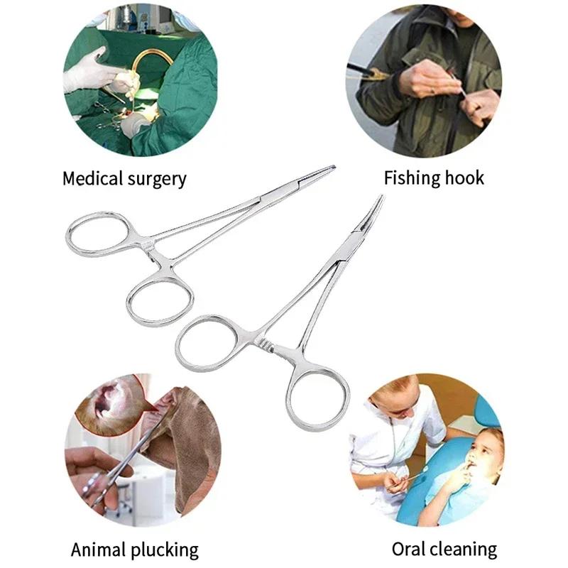 Pince hémostatique chirurgicale acier inox - Modèles droits et coudés complets pour pêche précise