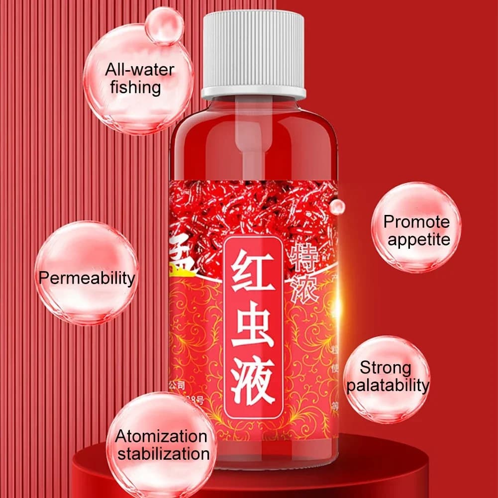 Attractant liquide 60ml vers de sang concentré pour perche silure - Appât additif