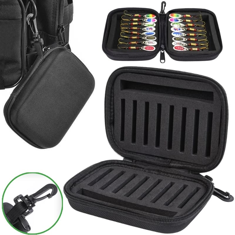Boîte de rangement EVA pour leurres de pêche à la mouche - Organisateur portable pour cuillers et poissons nageurs