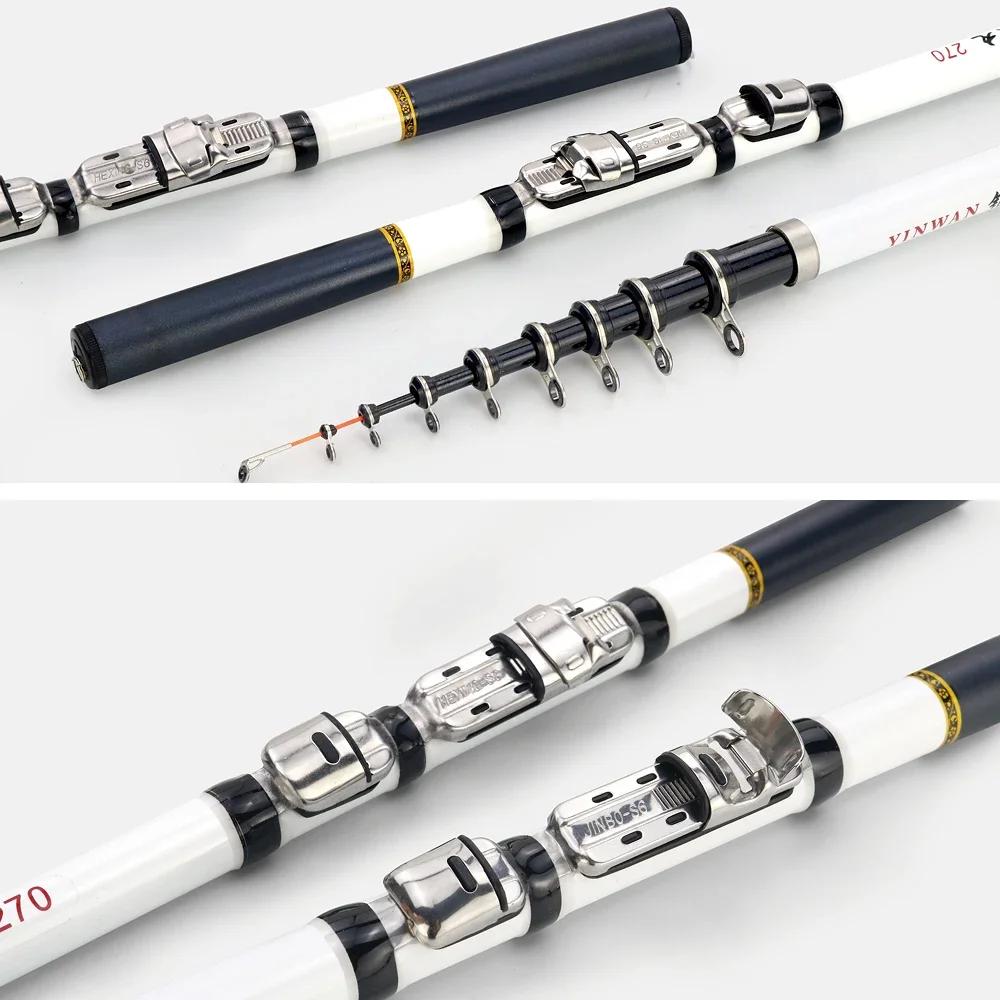 Canne pêche télescopique carbone 1.5m-3m - Rod spinning fly carp feeder mini travel avec siège moulinet