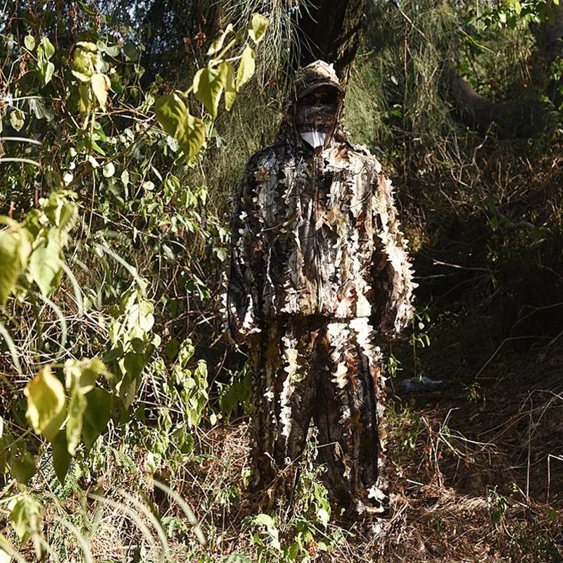 Ensemble pêche Ghillie 3D coupe arbre - protection UV observation oiseaux chasse jungle