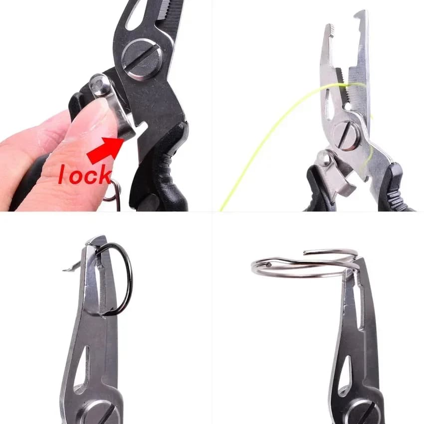 Pinces de pêche multifonction avec coupe-ligne, extracteur d'hameçon et pince à émerillon