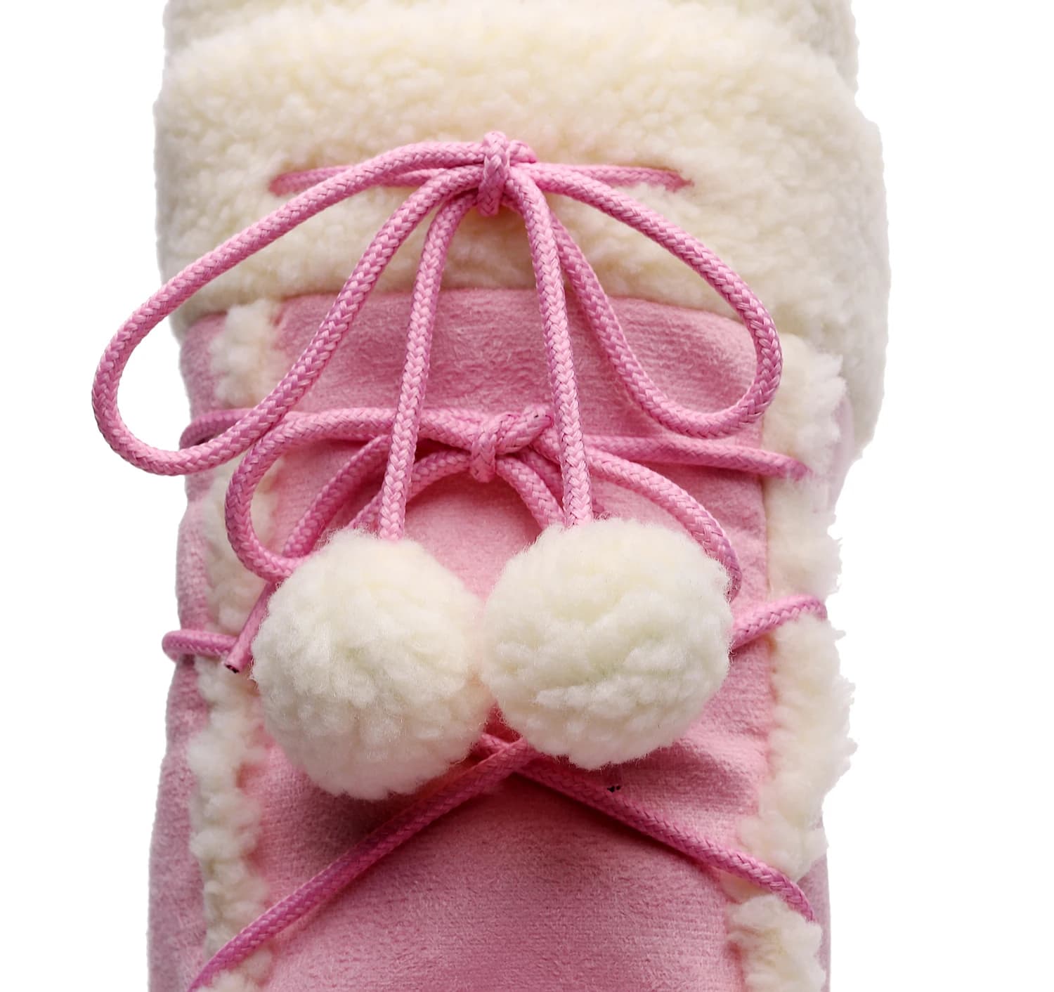 Bottes de neige femme rose avec laçage - Chaussures d'hiver chaudes et antidérapantes pour femmes