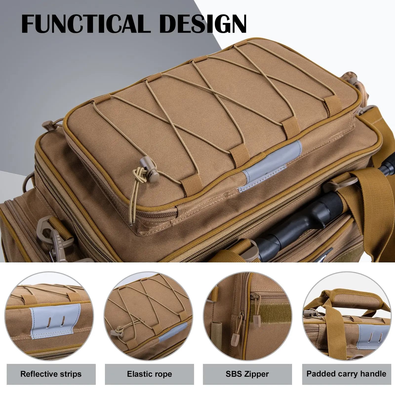 Sac matériel pêche étanche 600D Goture grande capacité épais camping rangement équipement cadeau homme
