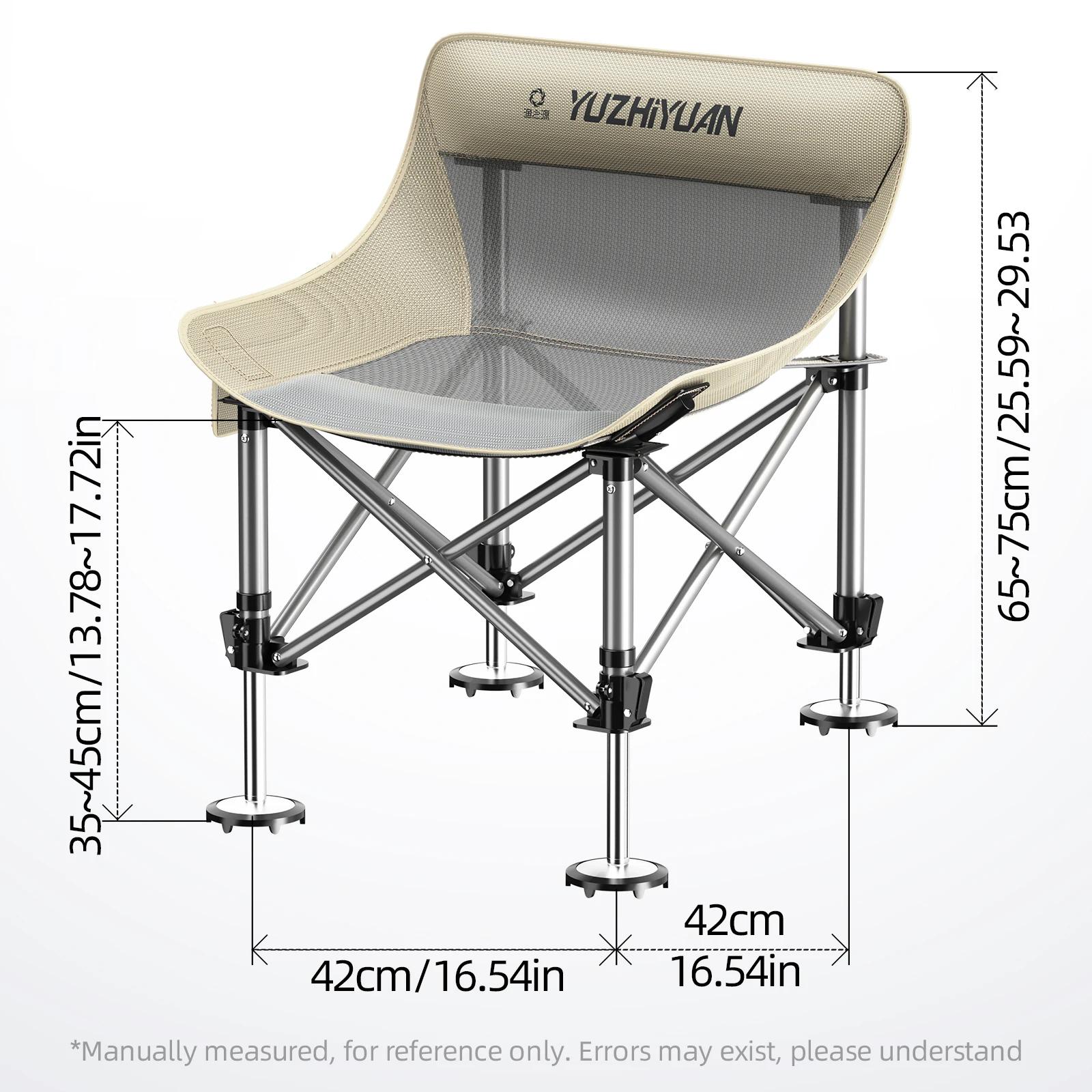Chaise lune de pêche réglable en hauteur - Pliante portable idéale pêche, camping, événements sportifs
