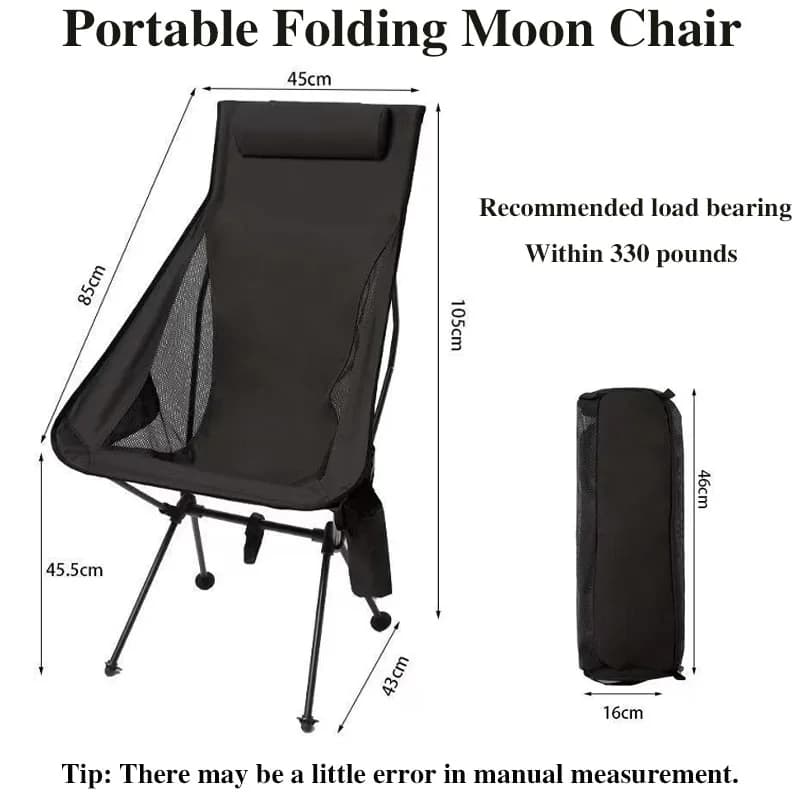 Chaise de camping extra large pliante et respirante en alliage d'aluminium pour pêche et plage