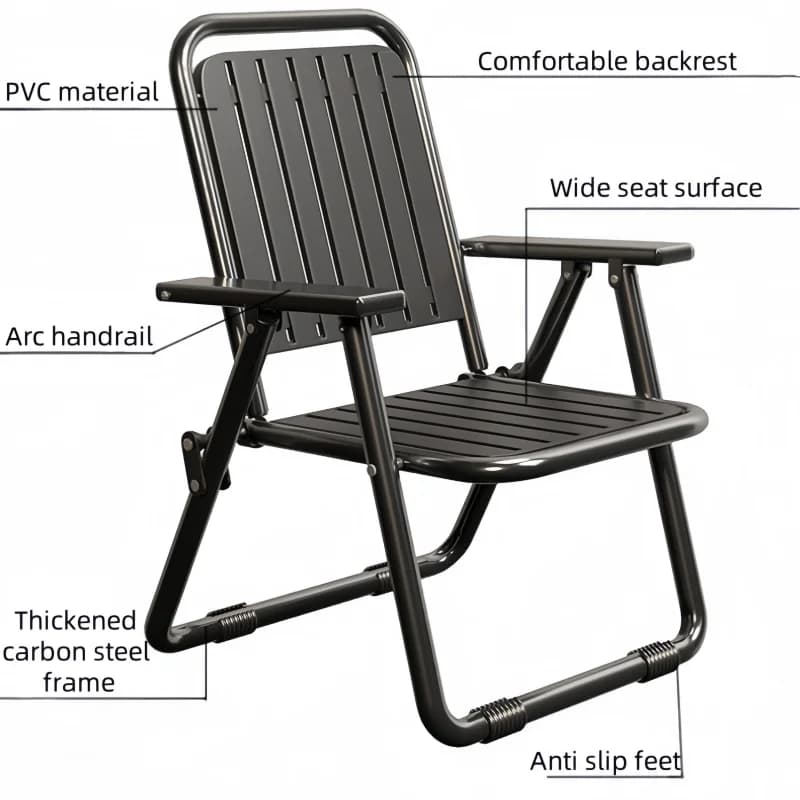 Chaise pliante extérieure avec dossier imperméable et anti-UV pour pêche, camping et pique-nique