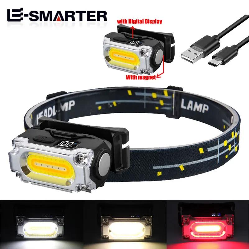 Frontale magnétique 3 sources lumineuses avec écran digital - Idéale pêche camping randonnée