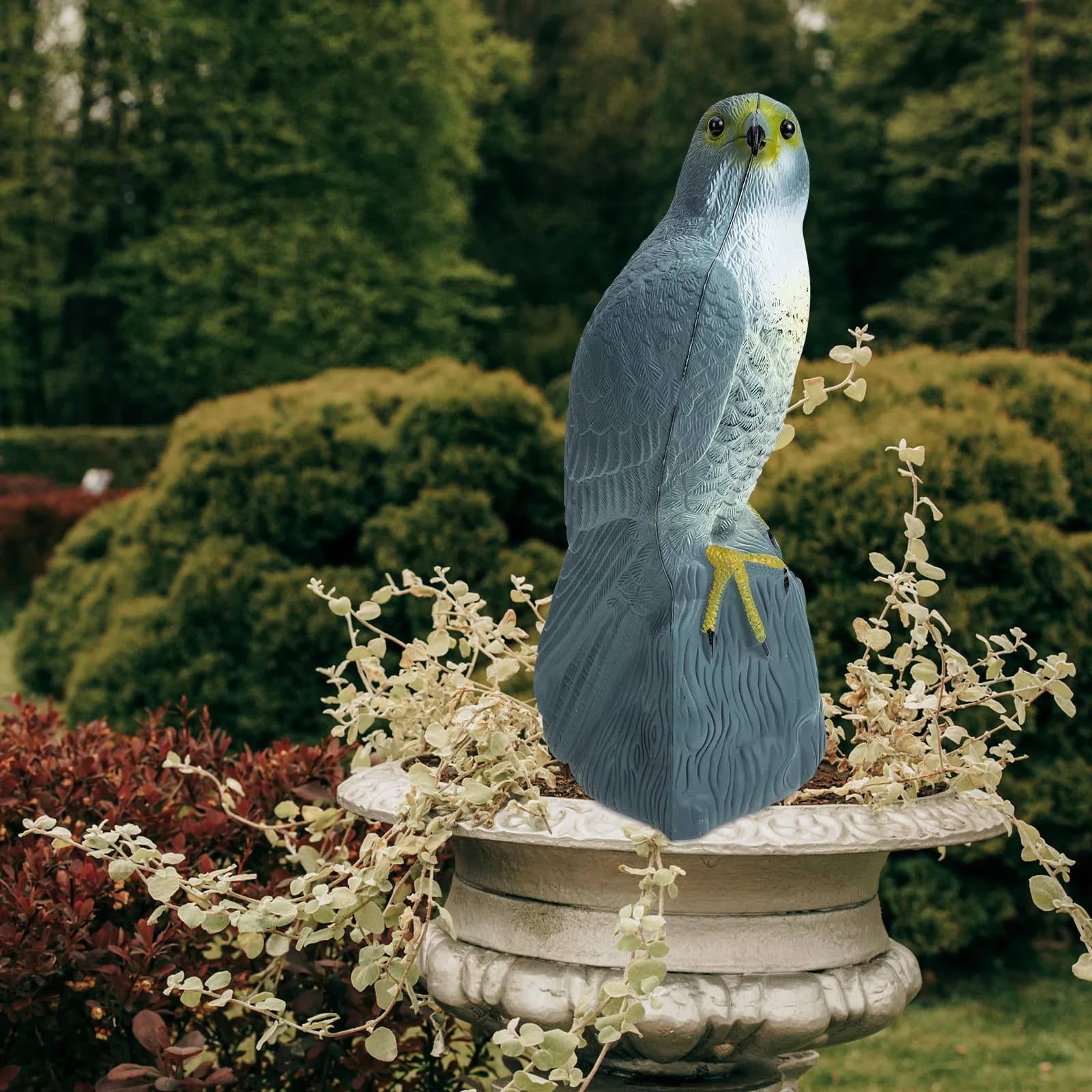 Leurre de chasse décoratif jardin multi-fonction - Oiseau faux ornement extérieur en PE résistant