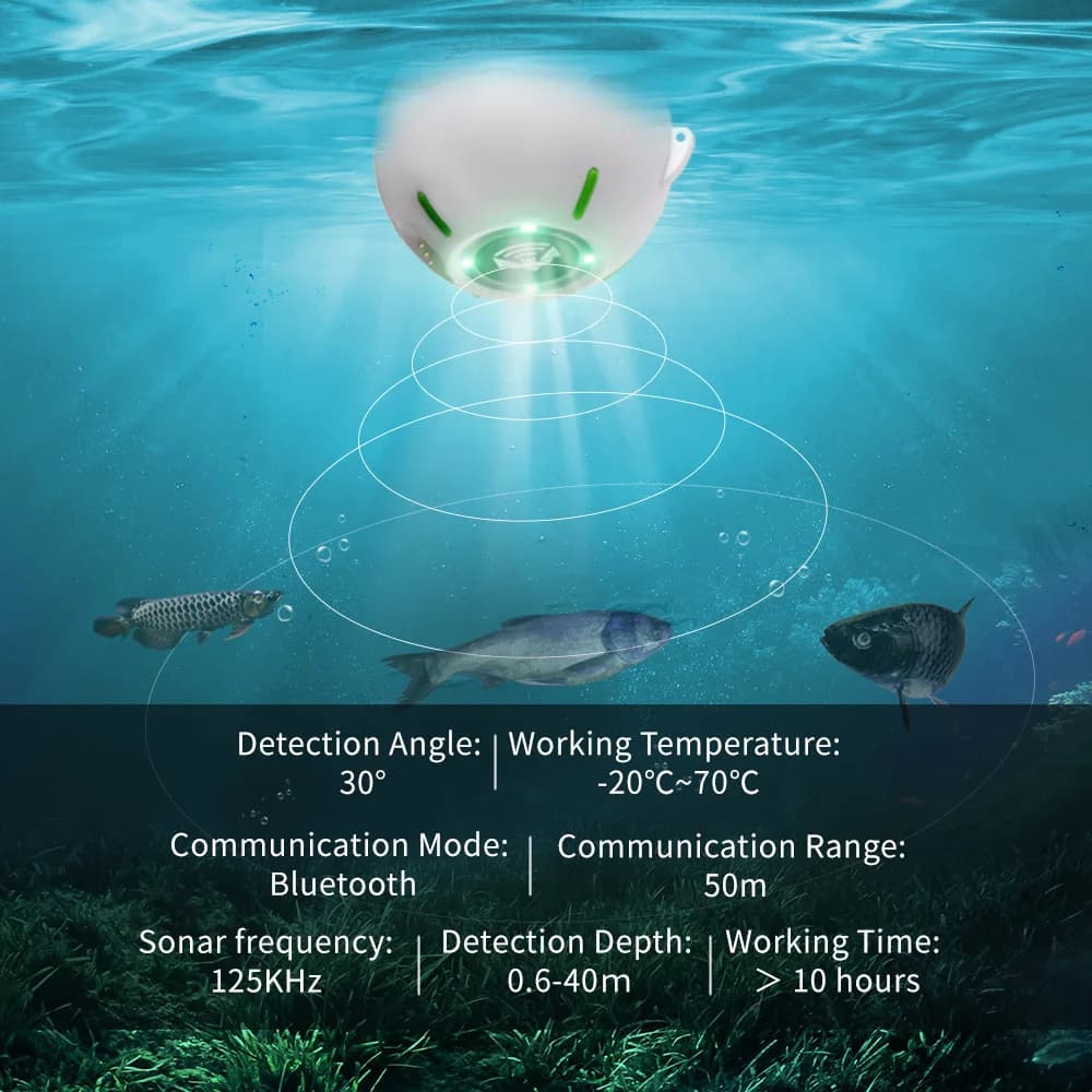 Sondeur de pêche JOYLOG Smart Sonar rechargeable 40M - Détecteur de poissons intelligent pour lac et mer
