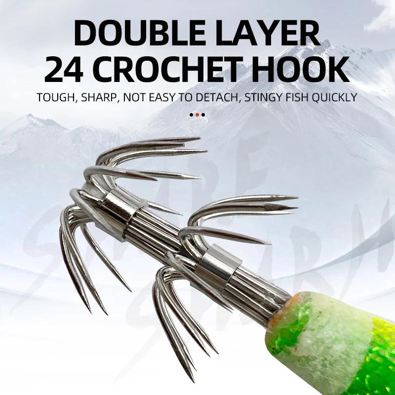 Leurre dur pêche crevettes lumineux 10 pièces - Appât wobbleur calmar pieuvre yeux 3D avec sac de transport