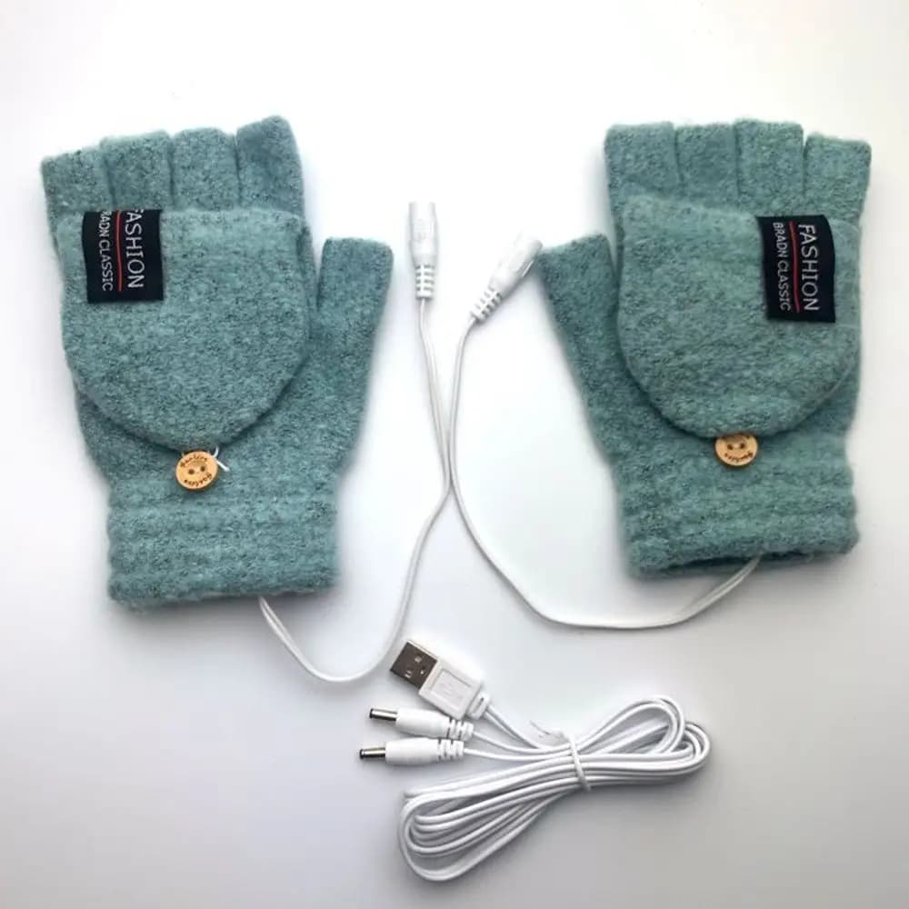 Gants chauffants USB unisex pêche hiver - Gants électriques chauffants pour pêche en extérieur