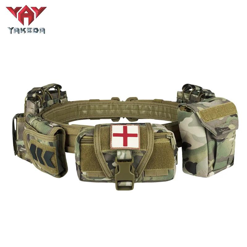 Ceinture tactique Yakeda noir pour pêche airsoft - Équipement sécurité chasse outdoor