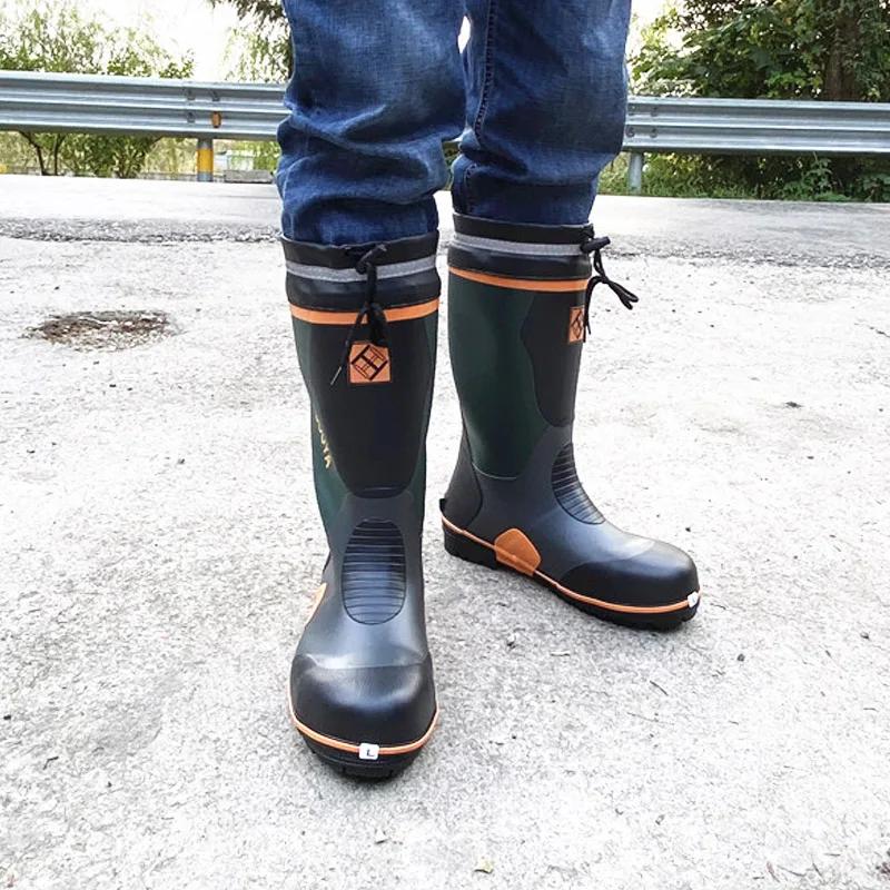 Bottes de pluie caoutchouc anti-dérapantes unisexes pour pêche, chasse, randonnée et travail