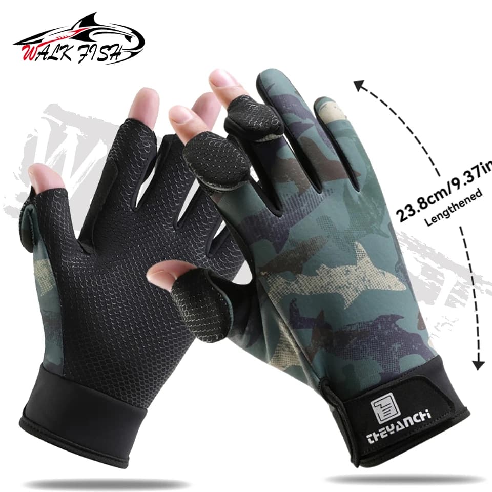 Gants de pêche WALK FISH à doigt retournable - Silicone antidérapant étanche renforcé hiver
