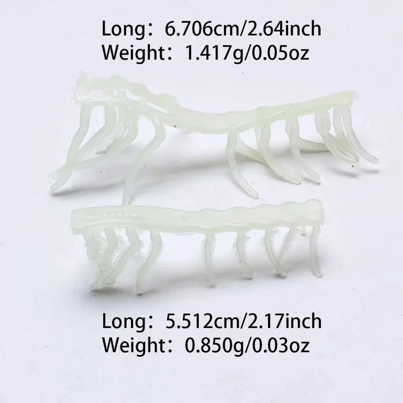 10 pieds de crevette en bois noctilucents avec appât souple lumineux, accessoires leurres pour la pêche