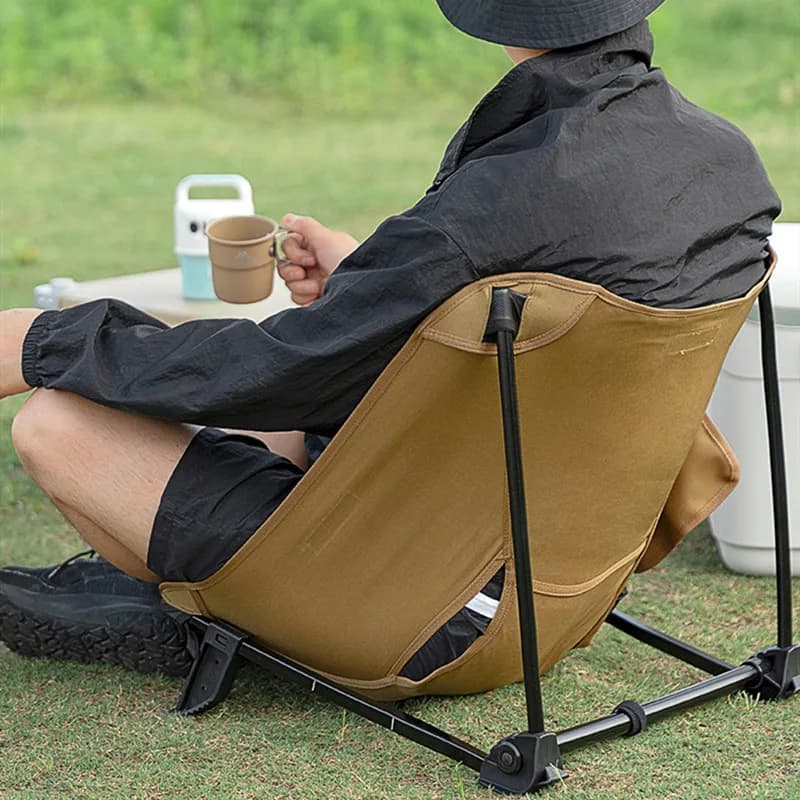 Chaise pliante aluminium ultralégère pêche camping plage dossier oxford Mountainhiker