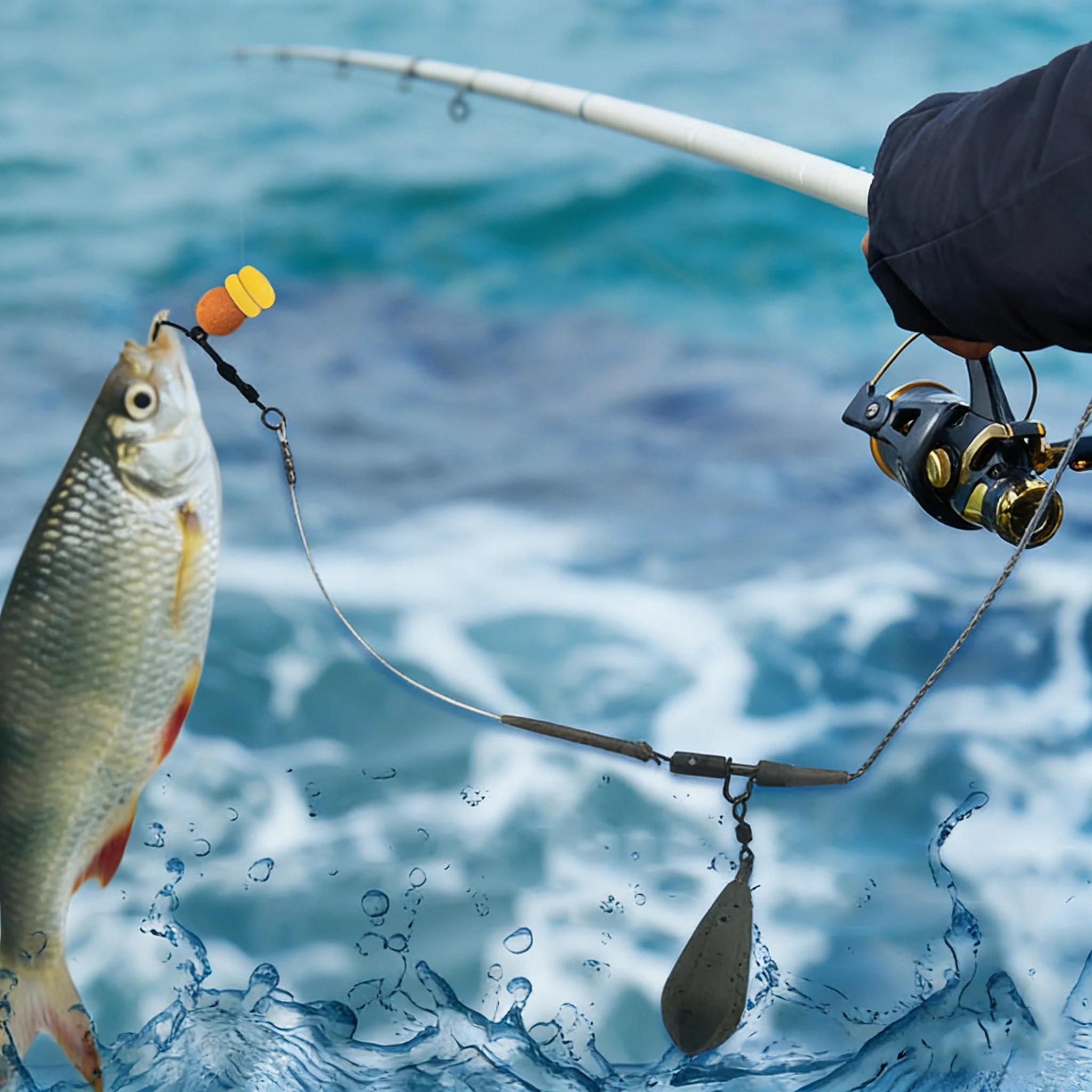 3 anneaux tournants en plomb en forme de feuille de saule avec fond étanche pour pêche facile