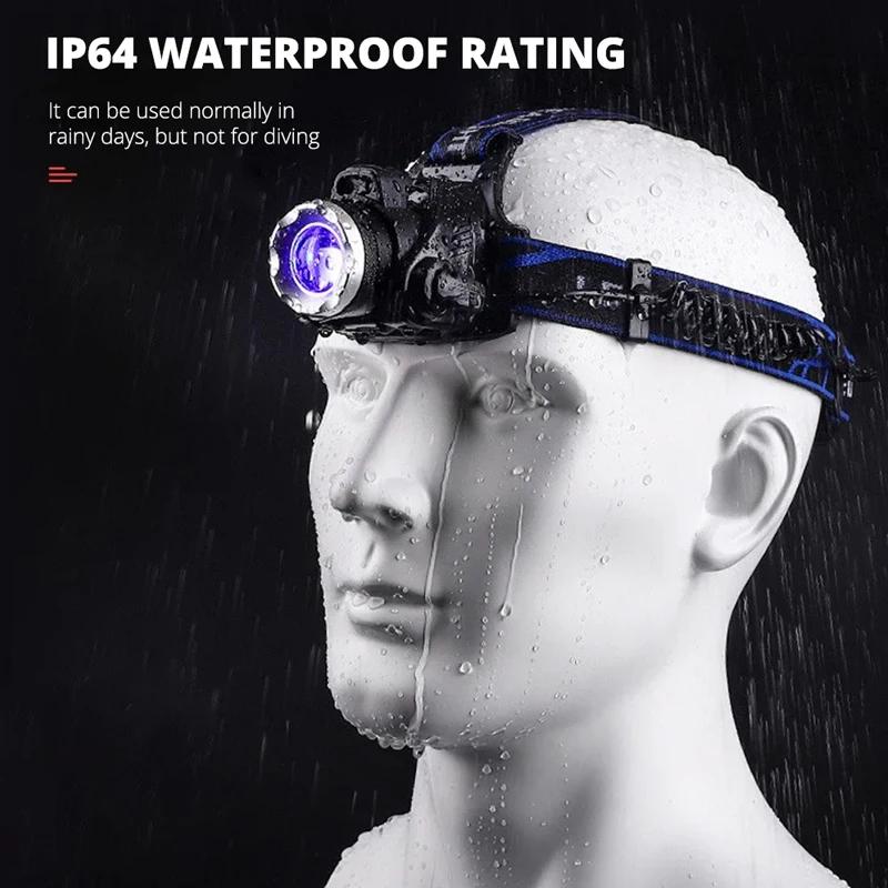 Lampe frontale LED T6 pêche 3 modes zoom étanche super lumineuse avec batteries 18650 rechargeables
