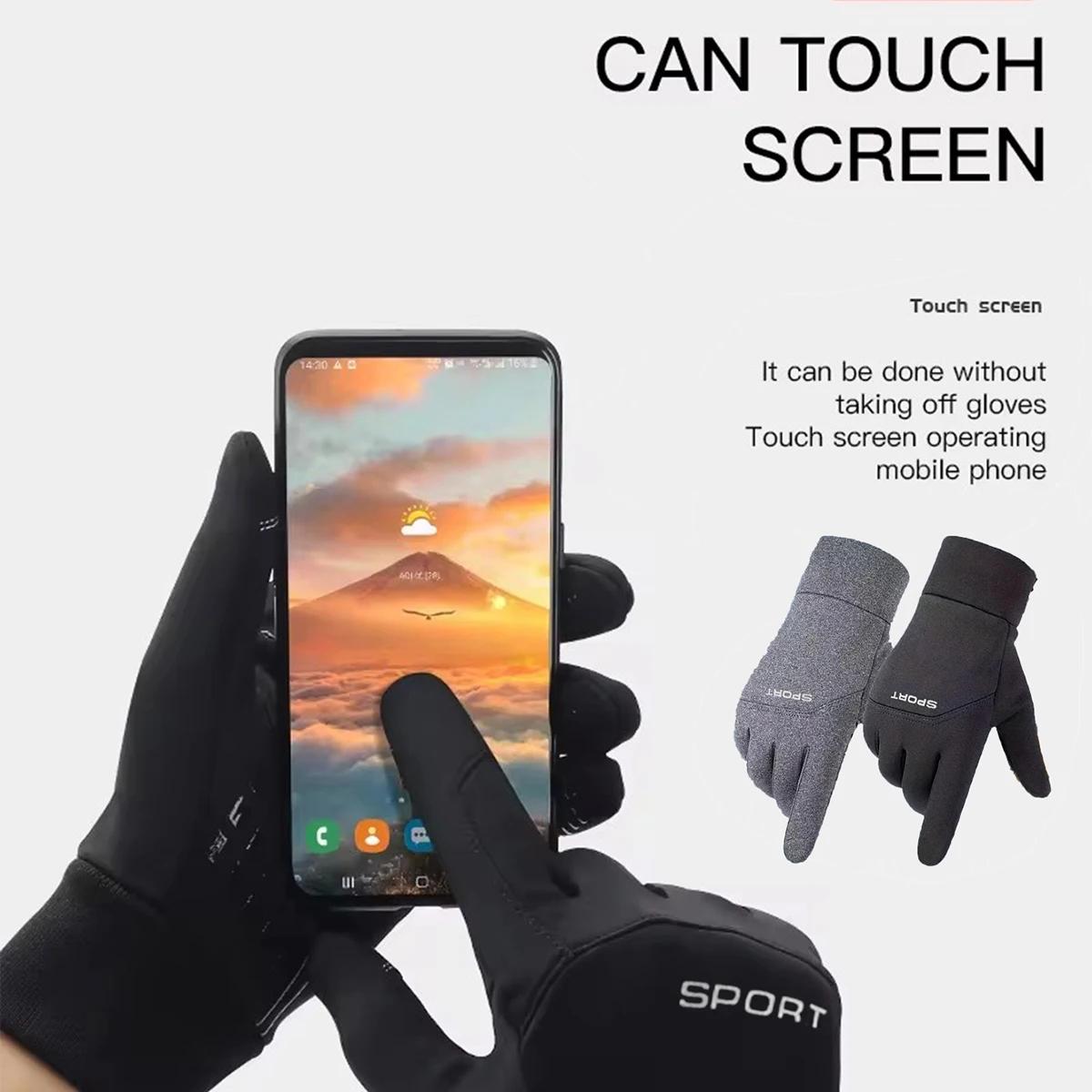 Gants outdoor windproof waterproof touchscreen pouce index extrémités doigts chauds running vélo