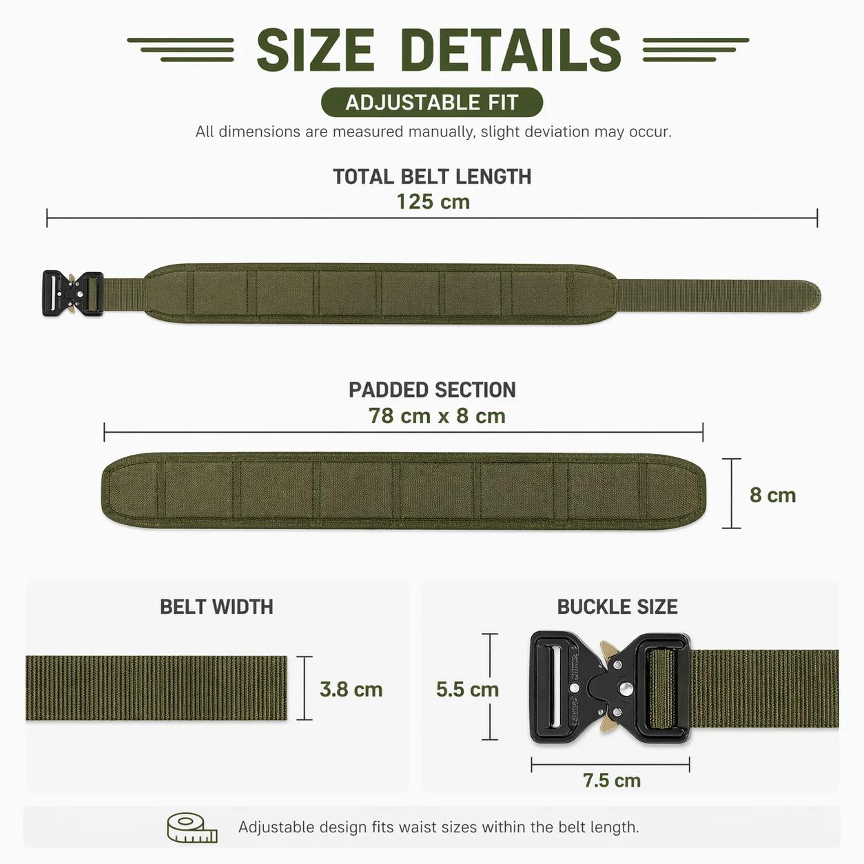 Ceinture tactique nylon MOLLE avec boucle métal - Équipement outdoor chasse pêche