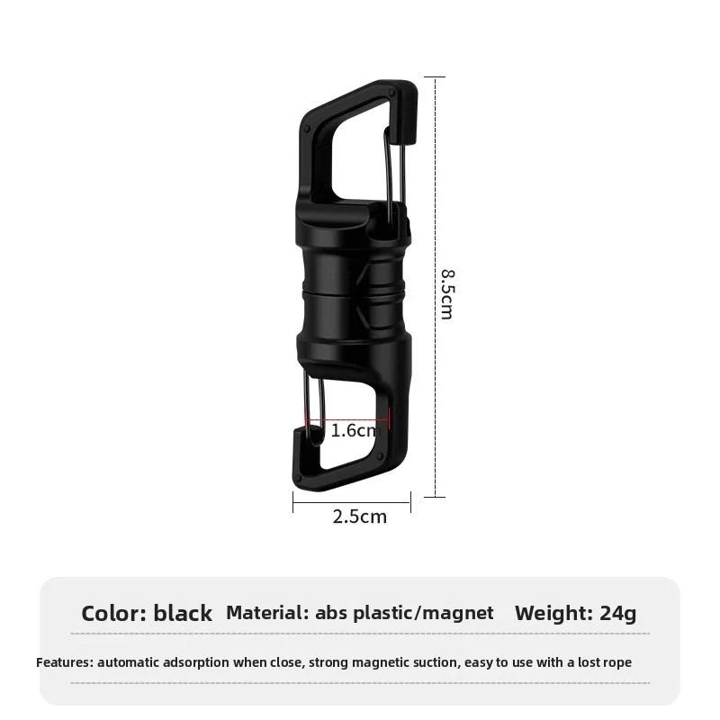 Attache magnétique pêche multifonction outil pêcheur avec crochet et mousqueton montagne