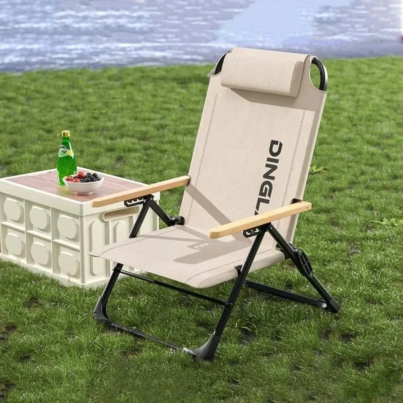 Fauteuil de camping KRC CAMP réglable avec coussins amovibles pour pêche et randonnée