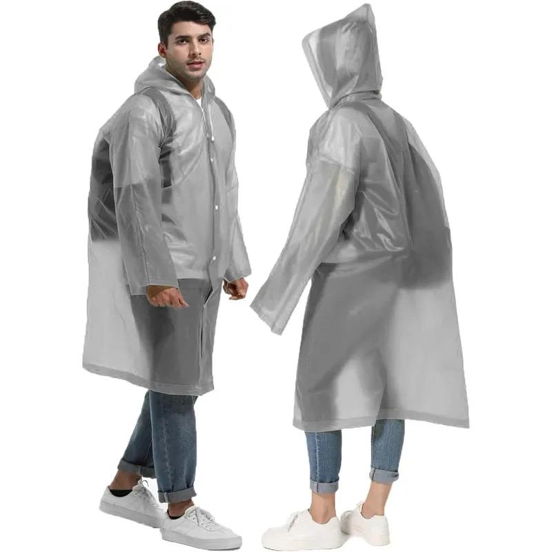 Ponchos de pluie réutilisables imperméables pour pêche avec capuche et cordon