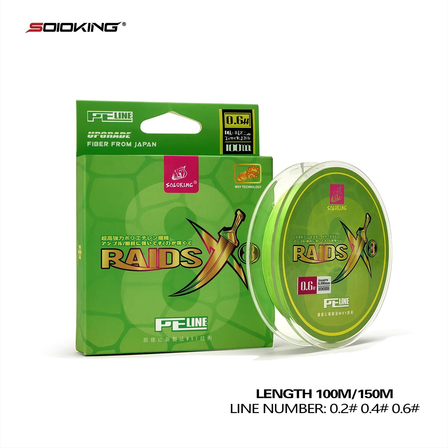 SOLOKING 150M Super Thin Micro Fly 8 Strand PE Braided Line pour pêche à la truite et carpe