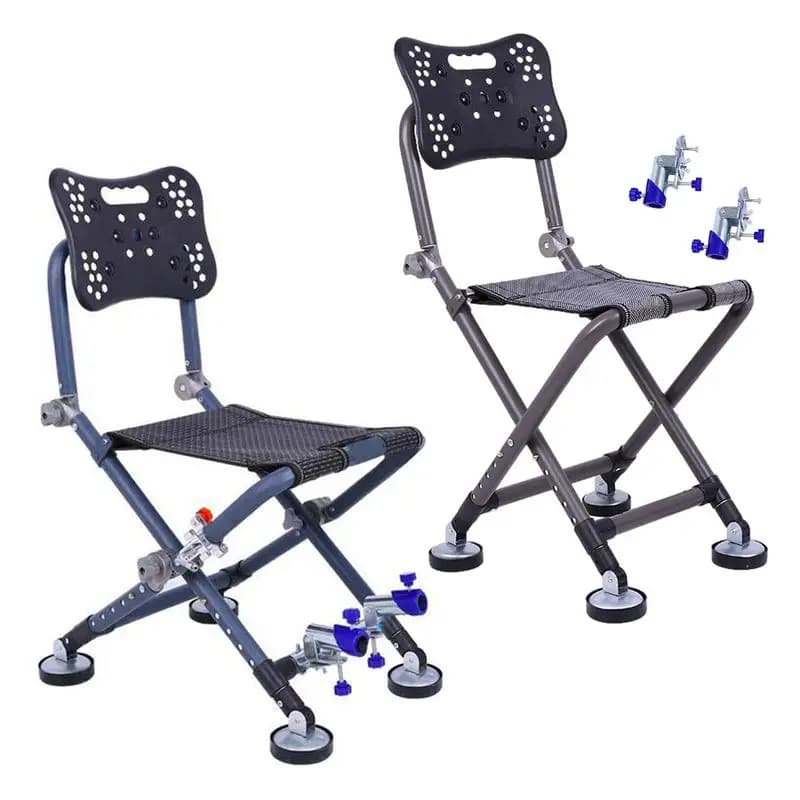 Chaise pêche réglable 180° avec dossier inclinable en alliage aluminium pour sessions prolongées