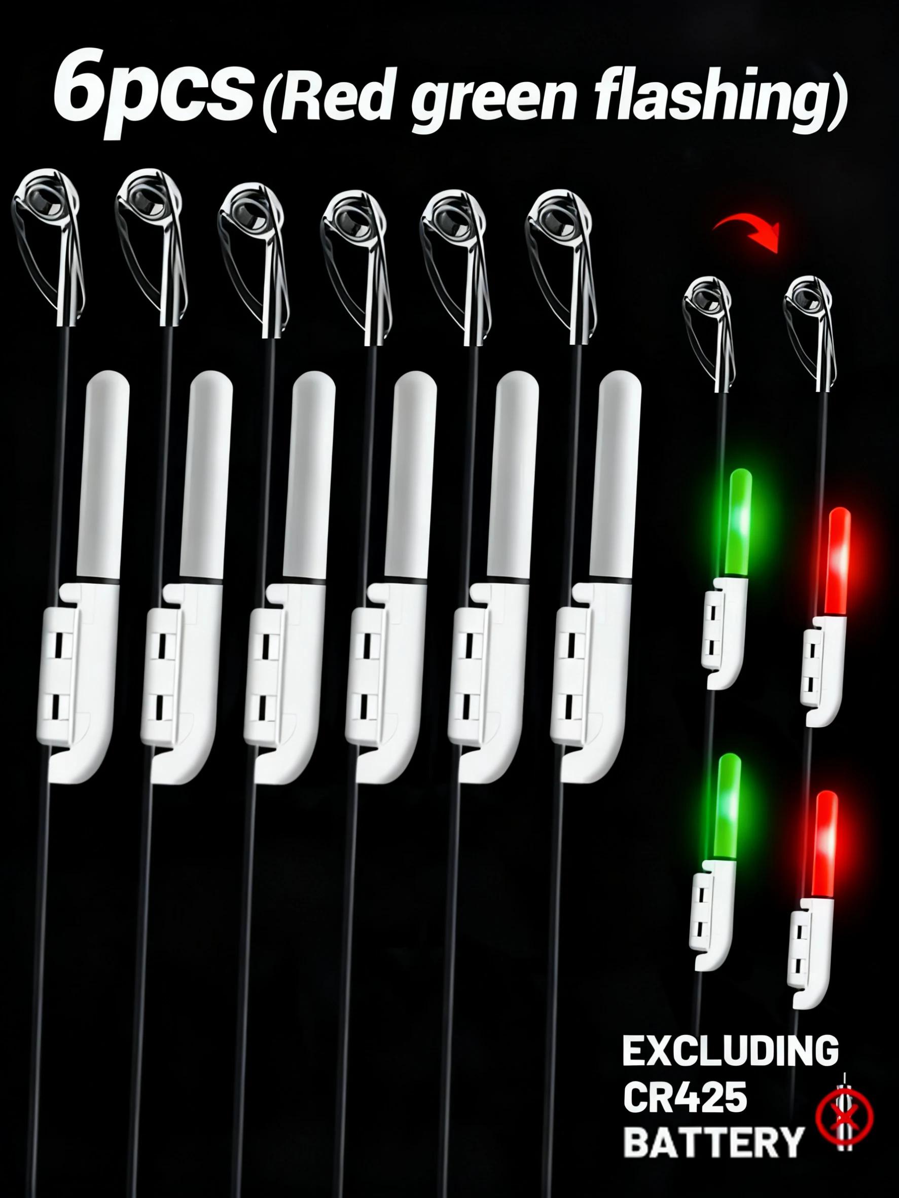 Indicateurs nuit 6 pièces changement couleur - lumière extrémité canne alerte touche pêche nocturne