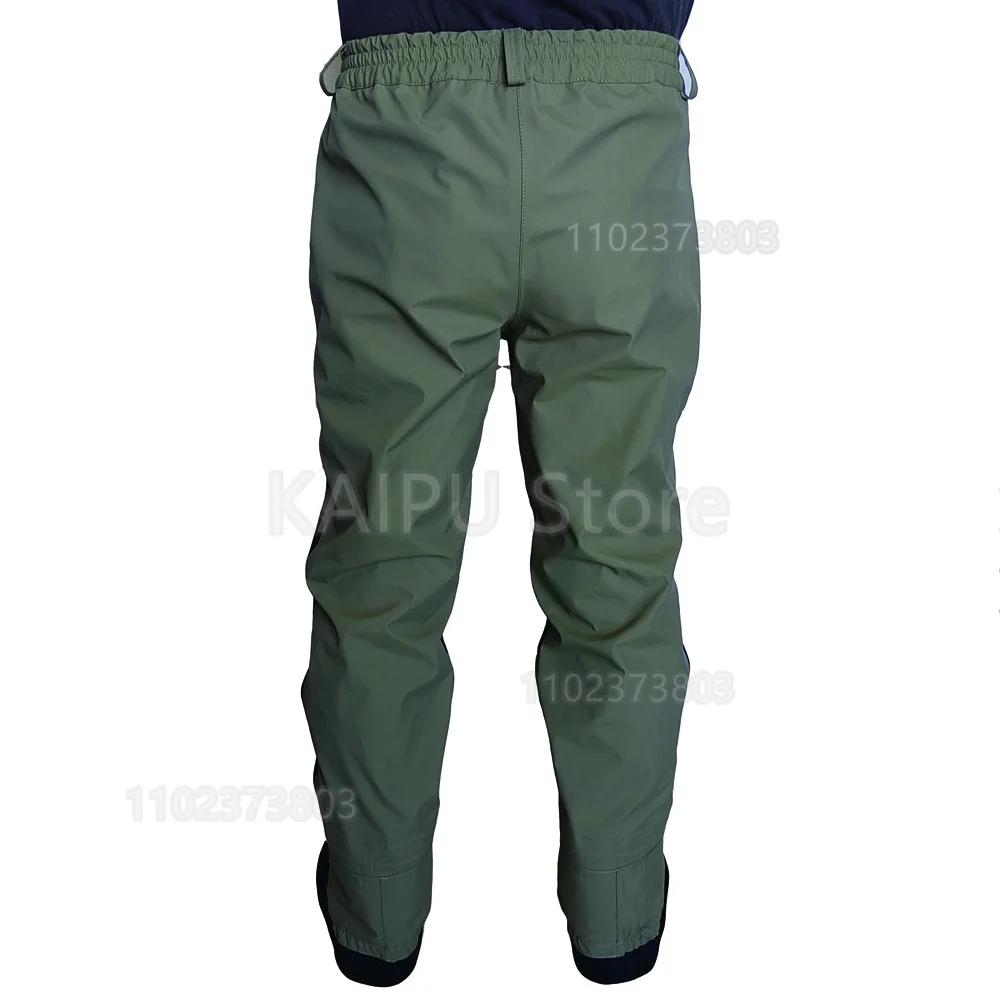 Waders de pêche à la mouche 3 couches respirants imperméables avec pieds - Pantalon de pêche à gué durable