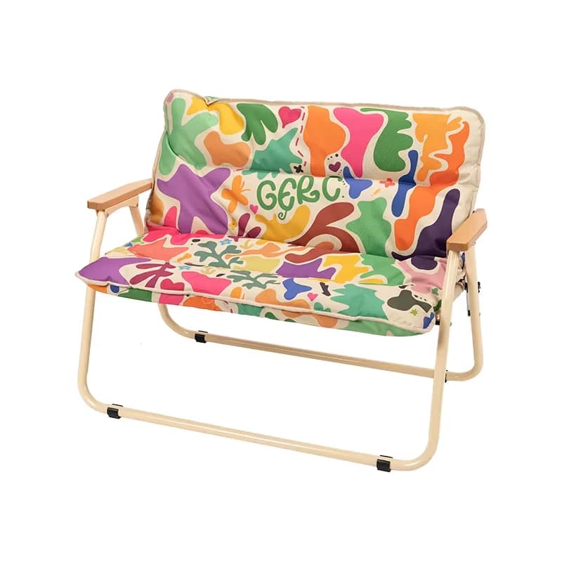 Chaise pliante aluminium GERC double pour pêche, camping et pique-nique - Siège portable Kermit