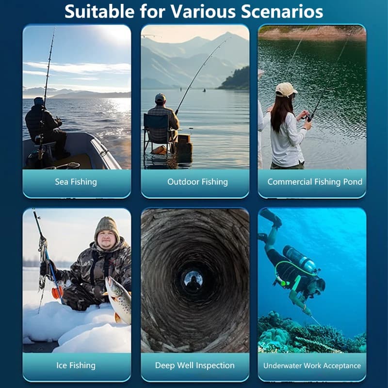 Caméra de pêche sous-marine 4.3 pouces LCD avec vision nocturne 15m câble noir pour pêche sur glace