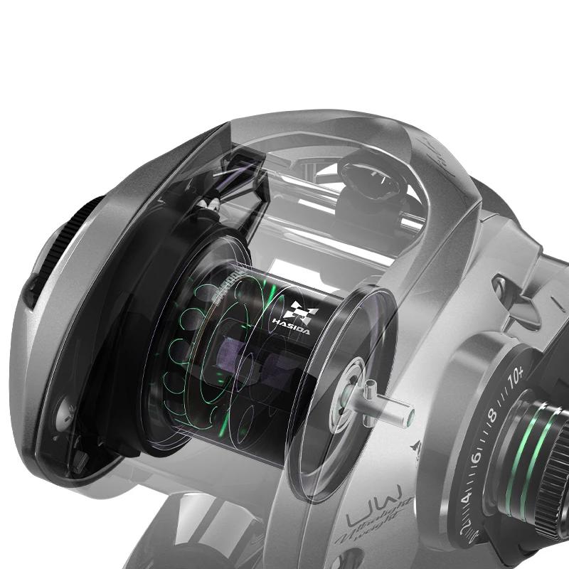 Moulinet baitcasting Histar Verdant BFS 118g carbone ratio 7.2:1 frein 4kg pêche ultralégère