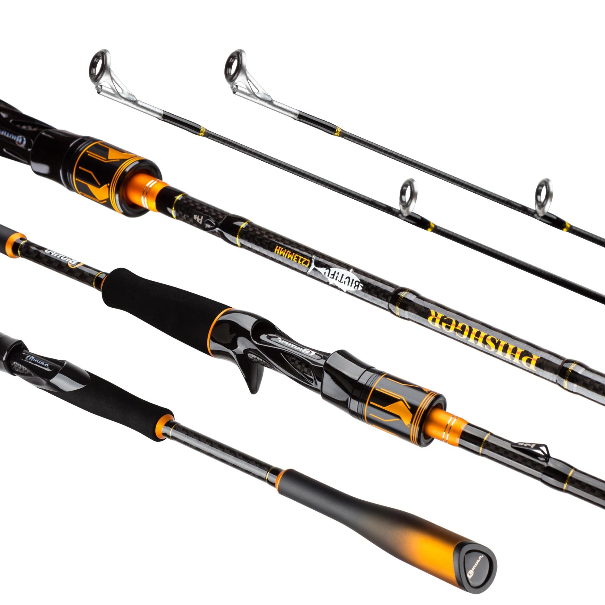 Canne spinning casting BIUTIFU 2 brins 1.8-2.7m carbone T1000 pour leurres 7-80g brochet et perche