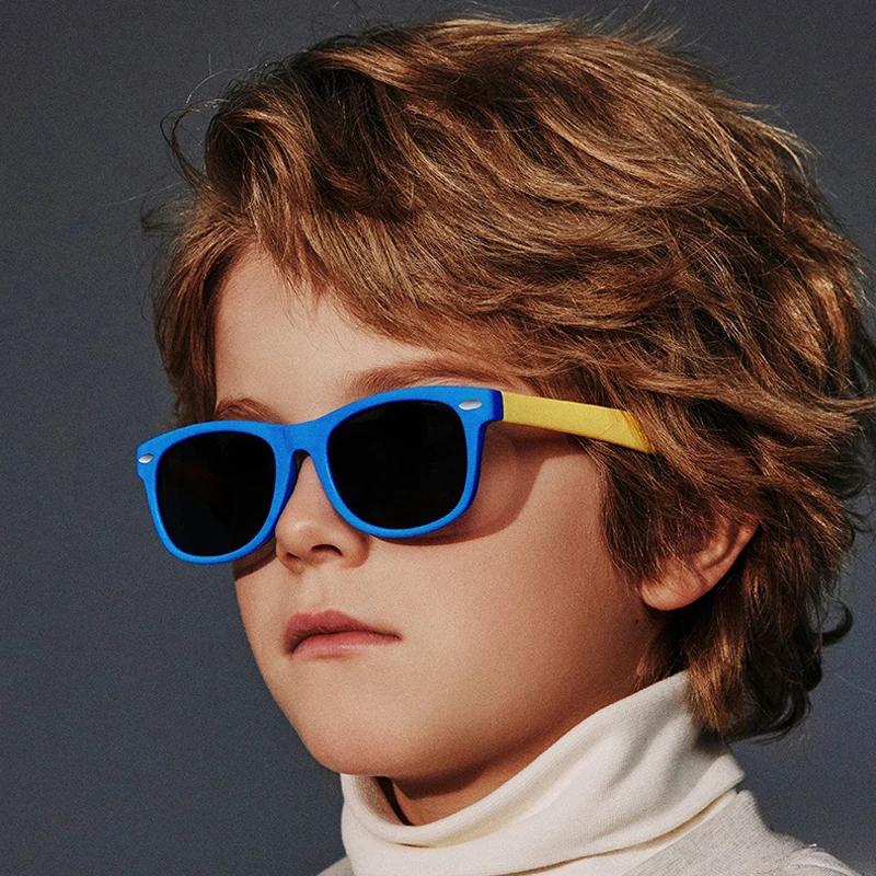 Lunettes de soleil polarisées enfants pour pêche - Design coloré en silicone UV400