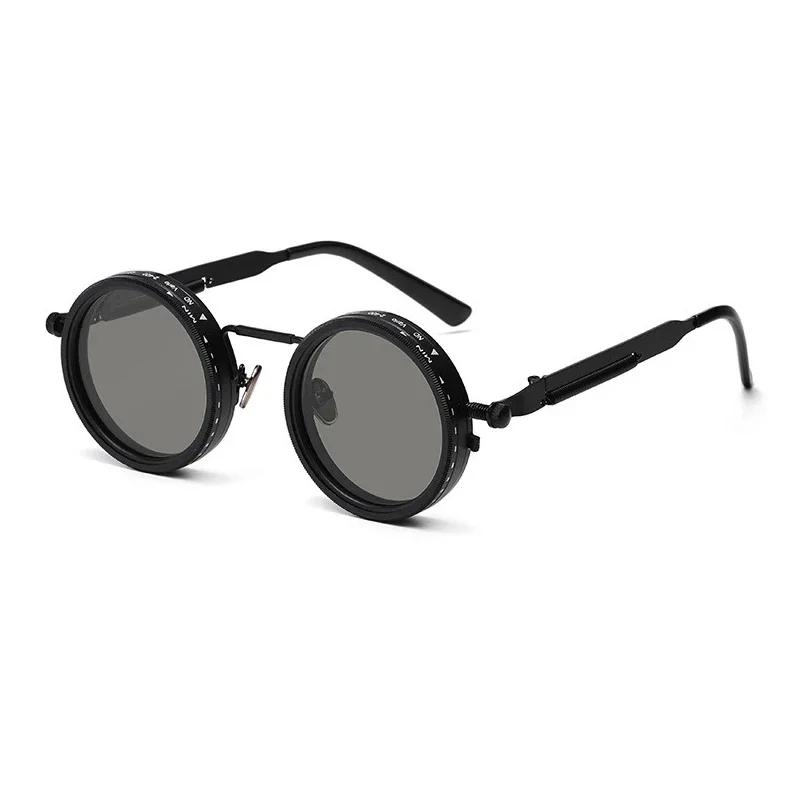Lunettes de soleil rondes polarisées ND9 réglables pour pêche rétro punk et outdoor UV400