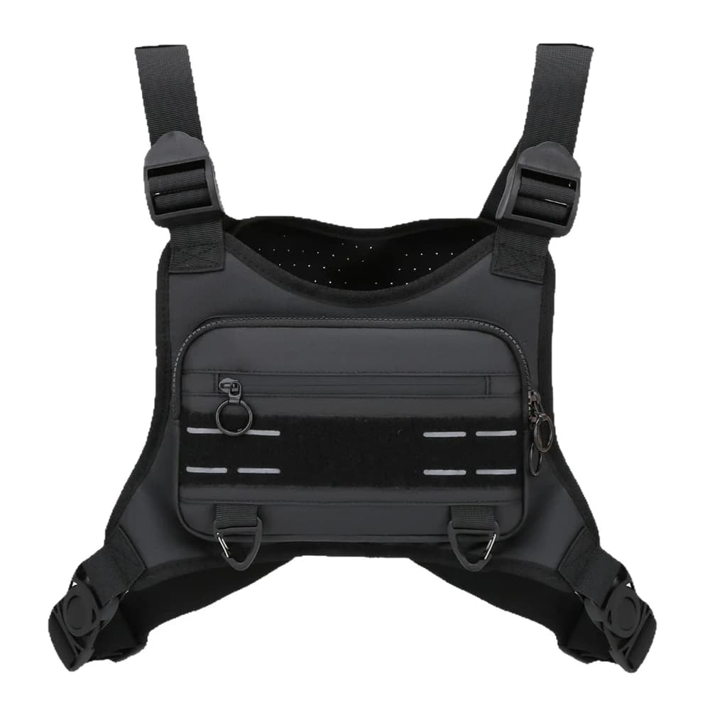 Sac de poitrine ajustable pour randonnée et course - Compatible armes - Sac ceinture thoracique sportif