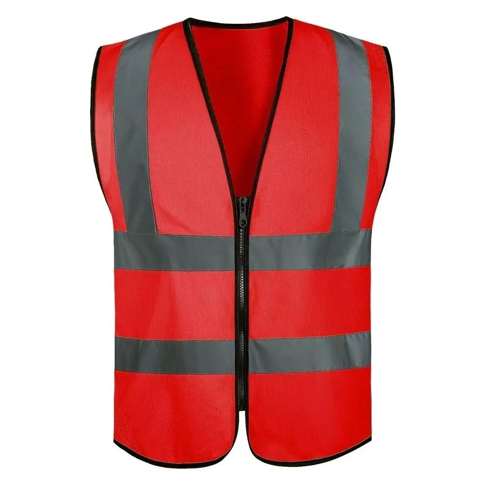 Veste sécurité haute visibilité pêche - Bandes réfléchissantes avant zip - Uniforme entrepôt pêche