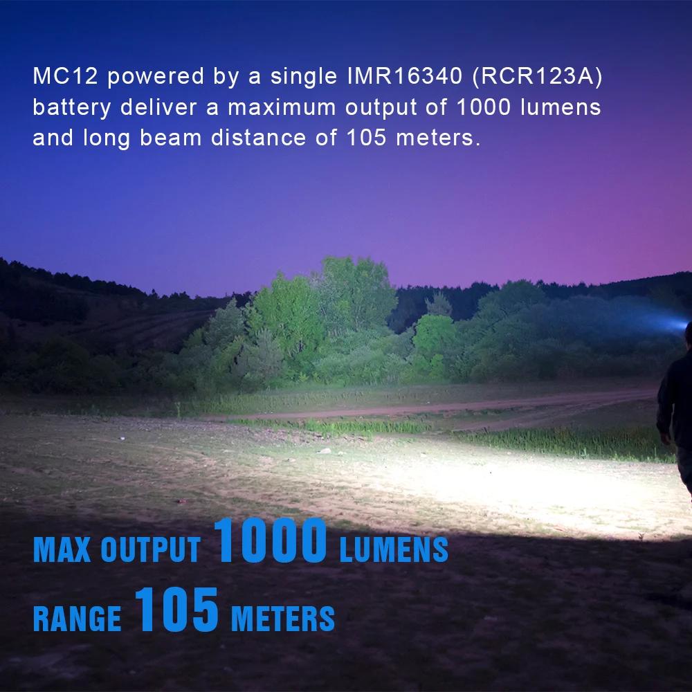 Lampe frontale TrustFire MC12 1000 lumens rechargeable magnétique pour pêche et camping haute performance