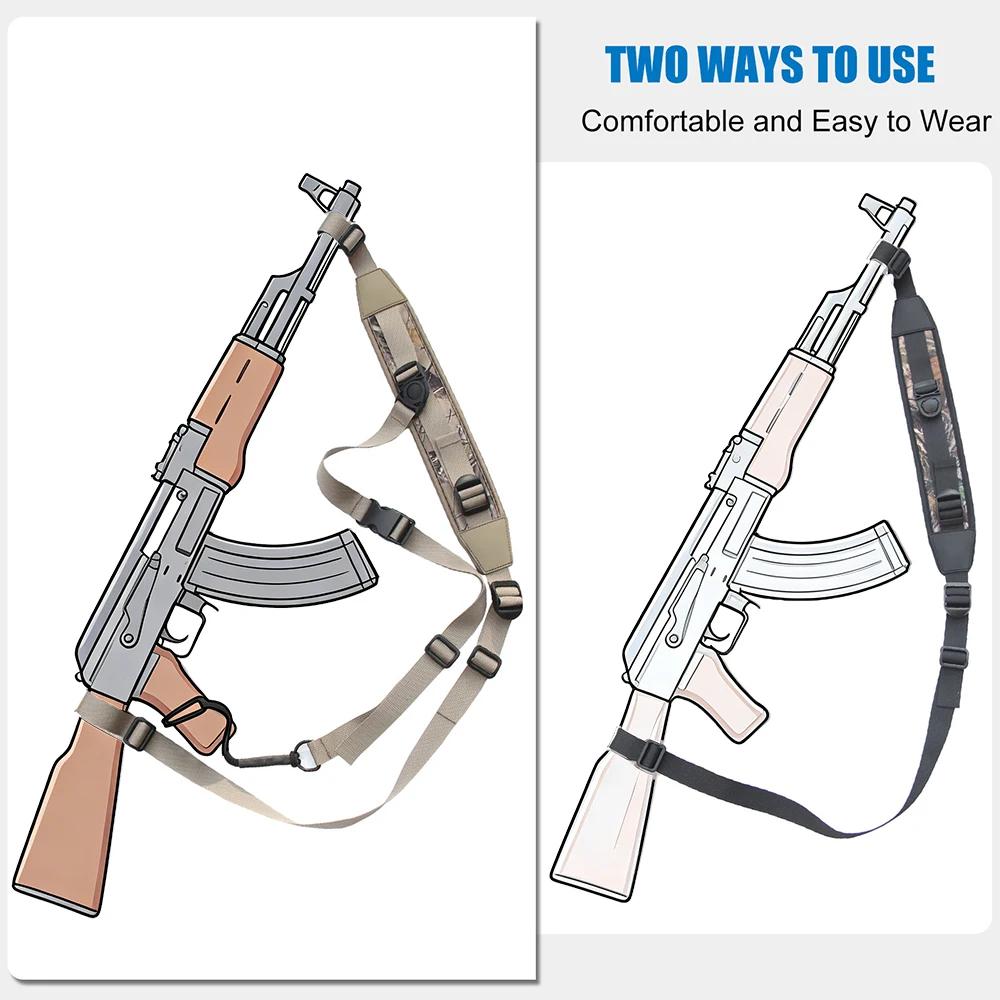 Sangle de fusil avec attaches rapides néoprène - Sangle réglable mains libres pour pêche et chasse