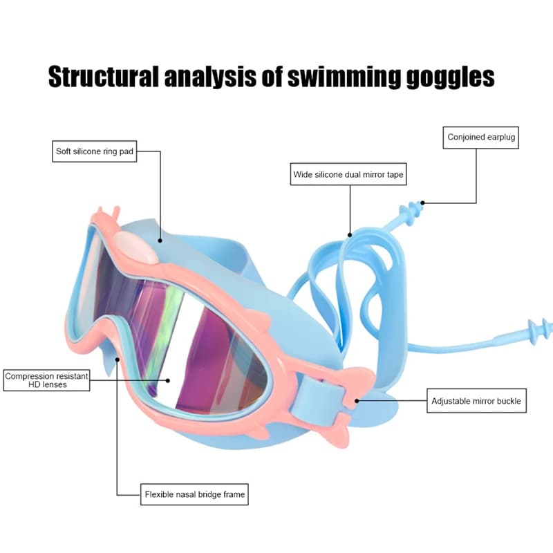 Lunettes de natation enfants professionnelles 4-15 ans - HD waterproof anti-buée UV - Équipement plongée